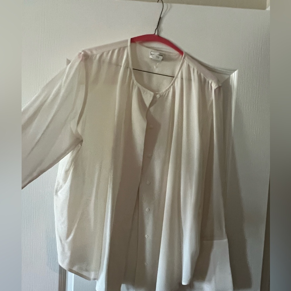 Club Monaco Cream Silk Blouse